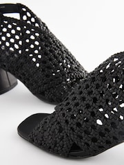 Black Forever Comfort Weave Block Shoeboot Sandals - Image 5 of 6