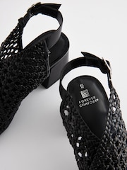 Black Forever Comfort Weave Block Shoeboot Sandals - Image 6 of 6