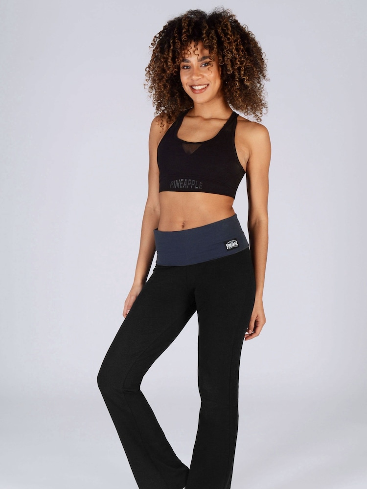 Pineapple Black charcoal Womens Fold Waistband Jersey Trousers - Image 4 of 7