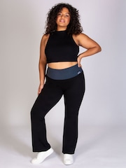Pineapple Black charcoal Womens Fold Waistband Jersey Trousers - Image 6 of 7