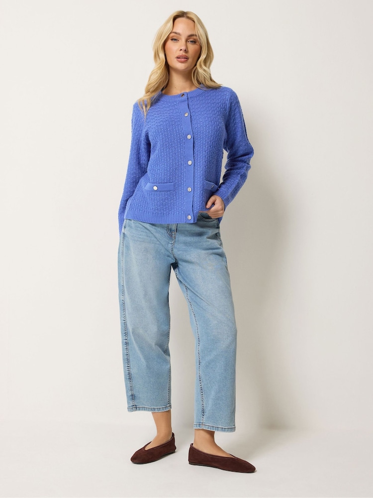 M&Co Blue Button Up Cardigan - Image 2 of 5 M&Co Blue Button Up Cardigan - Image 2 of 5