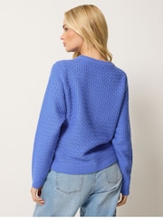 M&Co Blue Button Up Cardigan - Image 3 of 5