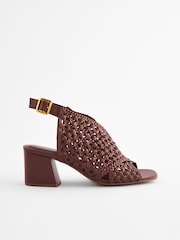 Tan Brown Forever Comfort Weave Block Shoeboot Sandals - Image 2 of 5
