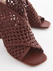 Tan Brown Forever Comfort Weave Block Shoeboot Sandals - Image 4 of 5