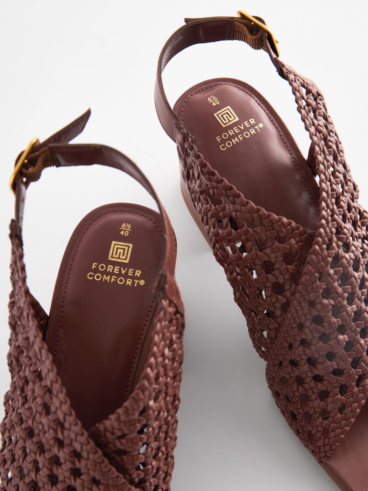 Tan Brown Forever Comfort Weave Block Shoeboot Sandals - Image 5 of 5