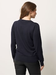M&Co Blue Bauble Christmas Tree Embellished Jumper - Image 3 of 6