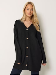 M&Co Black Longline V-Neck Cardigan - Image 1 of 6