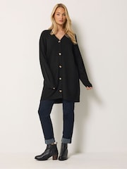 M&Co Black Longline V-Neck Cardigan - Image 2 of 6