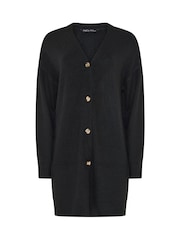 M&Co Black Longline V-Neck Cardigan - Image 5 of 6