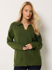 M&Co Green Half Placket Collared Jumper - Image 1 of 6