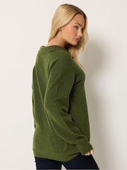 M&Co Green Half Placket Collared Jumper - Image 3 of 6
