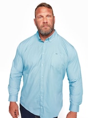 BadRhino Big & Tall Light Blue Long Sleeve 100% Cotton Oxford Shirt - Image 1 of 3