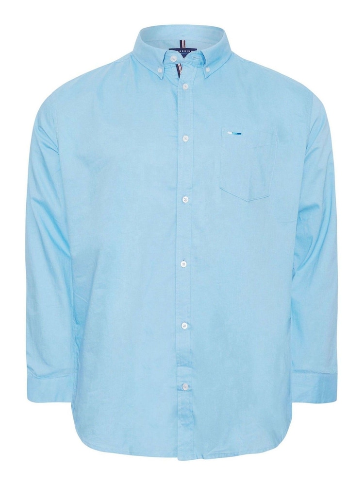 BadRhino Big & Tall Light Blue Long Sleeve 100% Cotton Oxford Shirt - Image 2 of 3