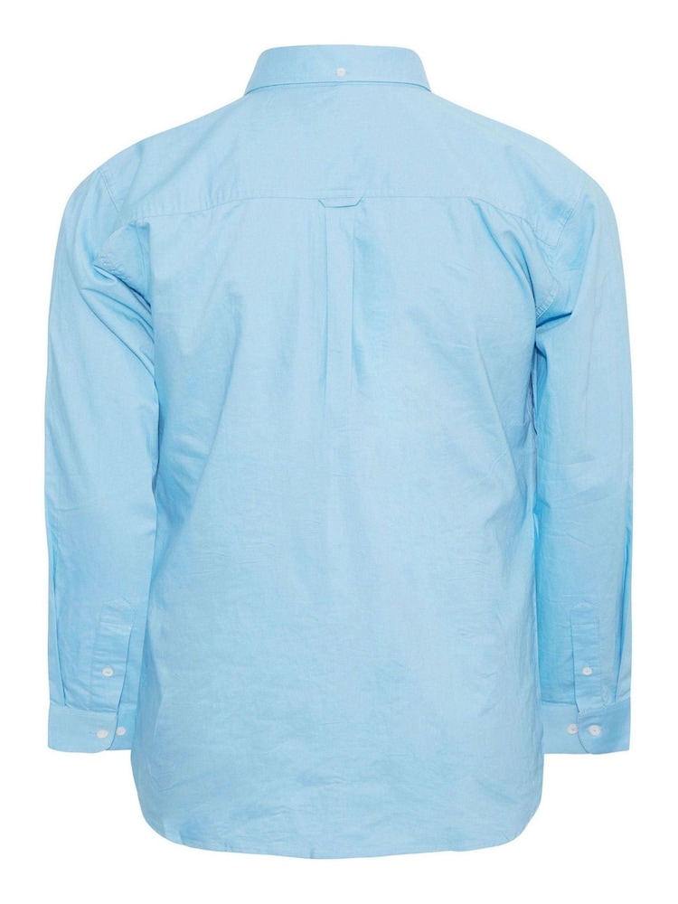 BadRhino Big & Tall Light Blue Long Sleeve 100% Cotton Oxford Shirt - Image 3 of 3