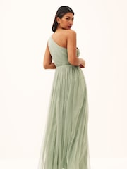 Anaya With Love Green One Shoulder Tulle Maxi Dress - Image 2 of 5