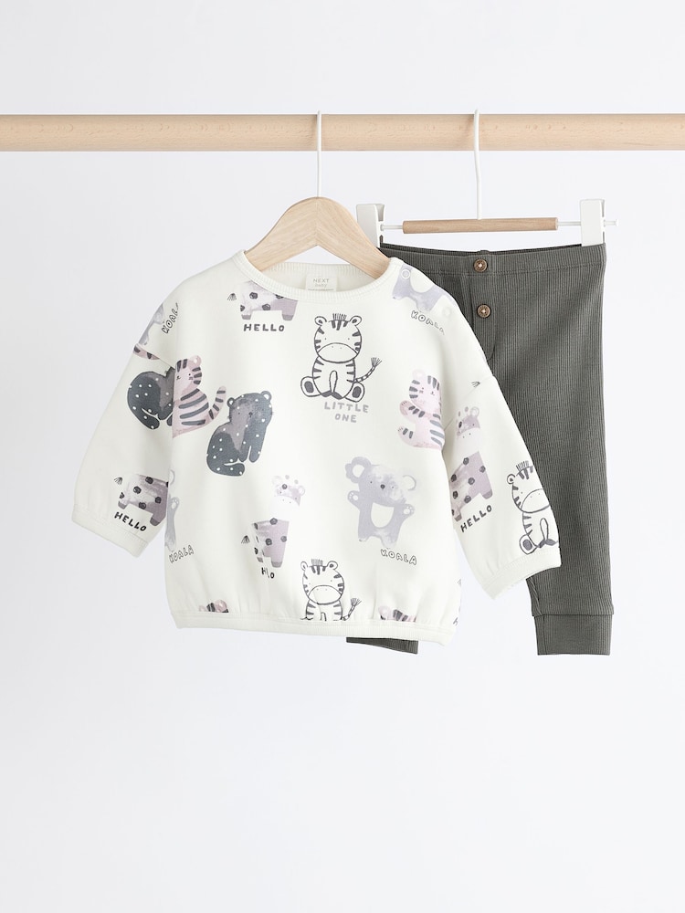 Negro y blanco - Conjunto de top y leggings de animales para bebé (0 meses-2 años) - Imagen 1 de 12