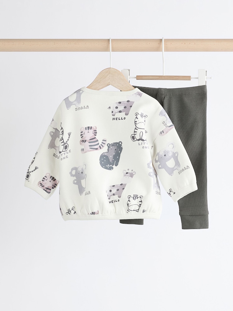 Negro y blanco - Conjunto de top y leggings de animales para bebé (0 meses-2 años) - Imagen 2 de 12