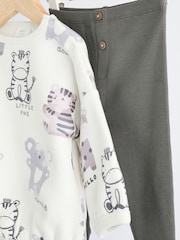 Negro y blanco - Conjunto de top y leggings de animales para bebé (0 meses-2 años) - Imagen 7 de 12