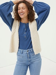 FatFace Cream Knitted Waistcoat - Image 4 of 9