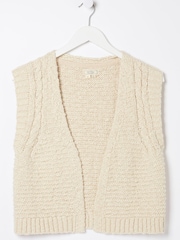 FatFace Cream Knitted Waistcoat - Image 9 of 9