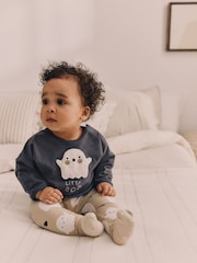 Monochrome Glow In The Dark Baby Halloween T-Shirt And Leggings 2 Piece Set (0mths-3yrs) - Image 1 of 2
