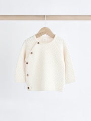White Knitted Baby 100% Cotton Jumper and Leggings Set (0mths-2yrs) - Image 3 of 9