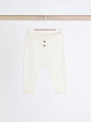 White Knitted Baby 100% Cotton Jumper and Leggings Set (0mths-2yrs) - Image 4 of 9