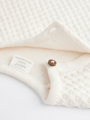 White Knitted Baby 100% Cotton Jumper and Leggings Set (0mths-2yrs) - Image 7 of 9