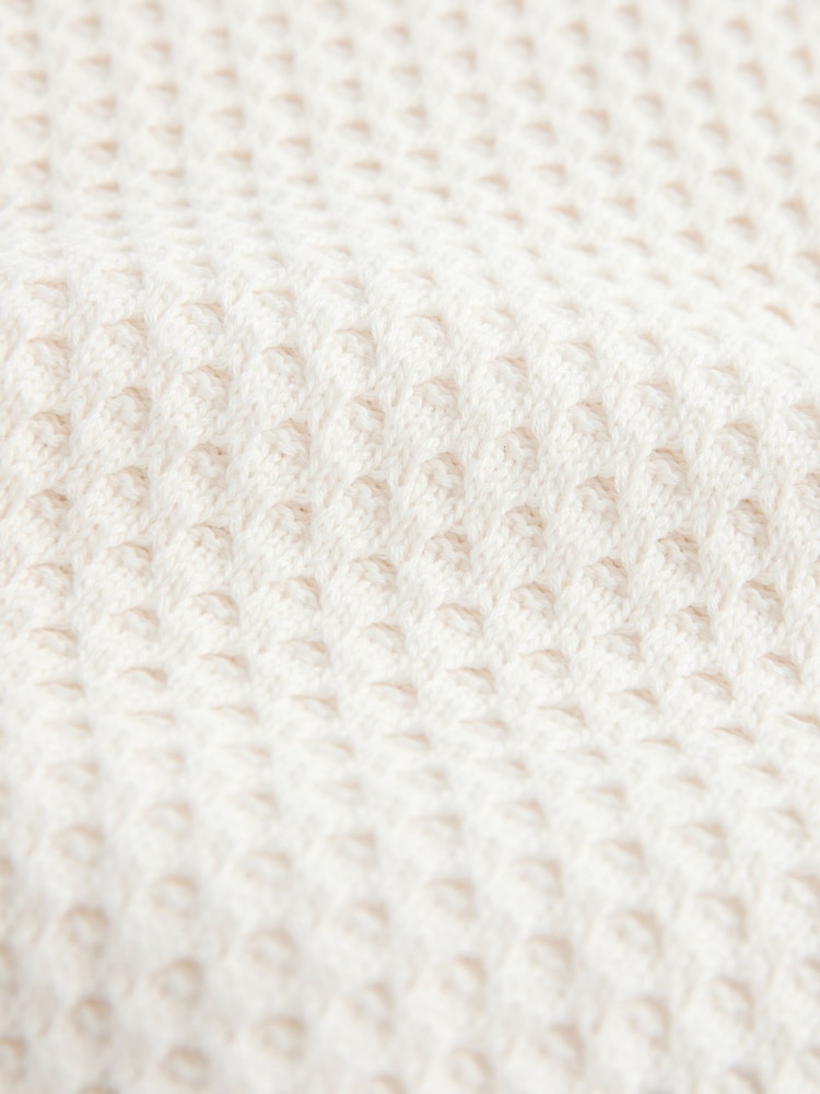White Knitted Baby 100% Cotton Jumper and Leggings Set (0mths-2yrs) - Image 9 of 9