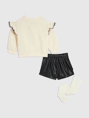 River Island Cream Sweater &  Shorts Set with Socks - Image 2 of 5