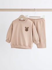 beis - Conjunto de sudadera y pantalones de chándal para bebé con conejitos (0 meses-2 años) - Imagen 1 de 8