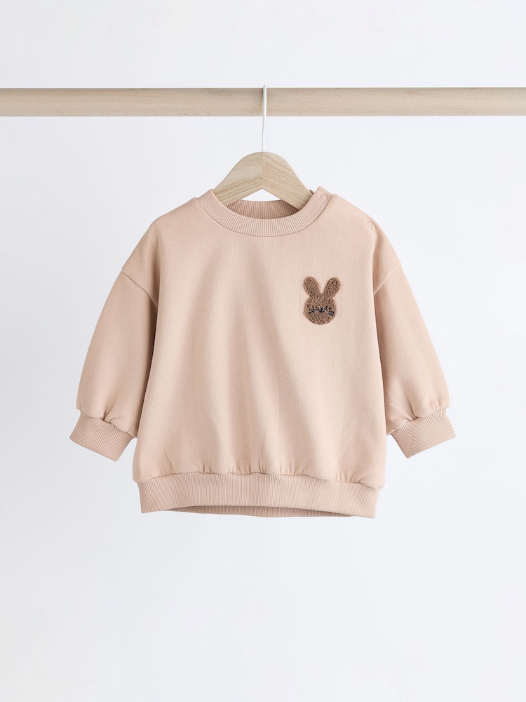 beis - Conjunto de sudadera y pantalones de chándal para bebé con conejitos (0 meses-2 años) - Imagen 2 de 8
