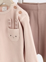 Neutro con conejito - Conjunto de leggings y top de algodón 100 % para bebé (0 meses -2 años) - Imagen 10 de 15
