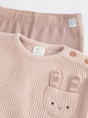 Neutro con conejito - Conjunto de leggings y top de algodón 100 % para bebé (0 meses -2 años) - Imagen 11 de 15