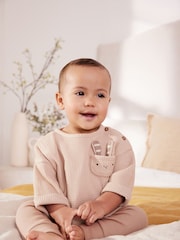 Neutro con conejito - Conjunto de leggings y top de algodón 100 % para bebé (0 meses -2 años) - Imagen 2 de 15