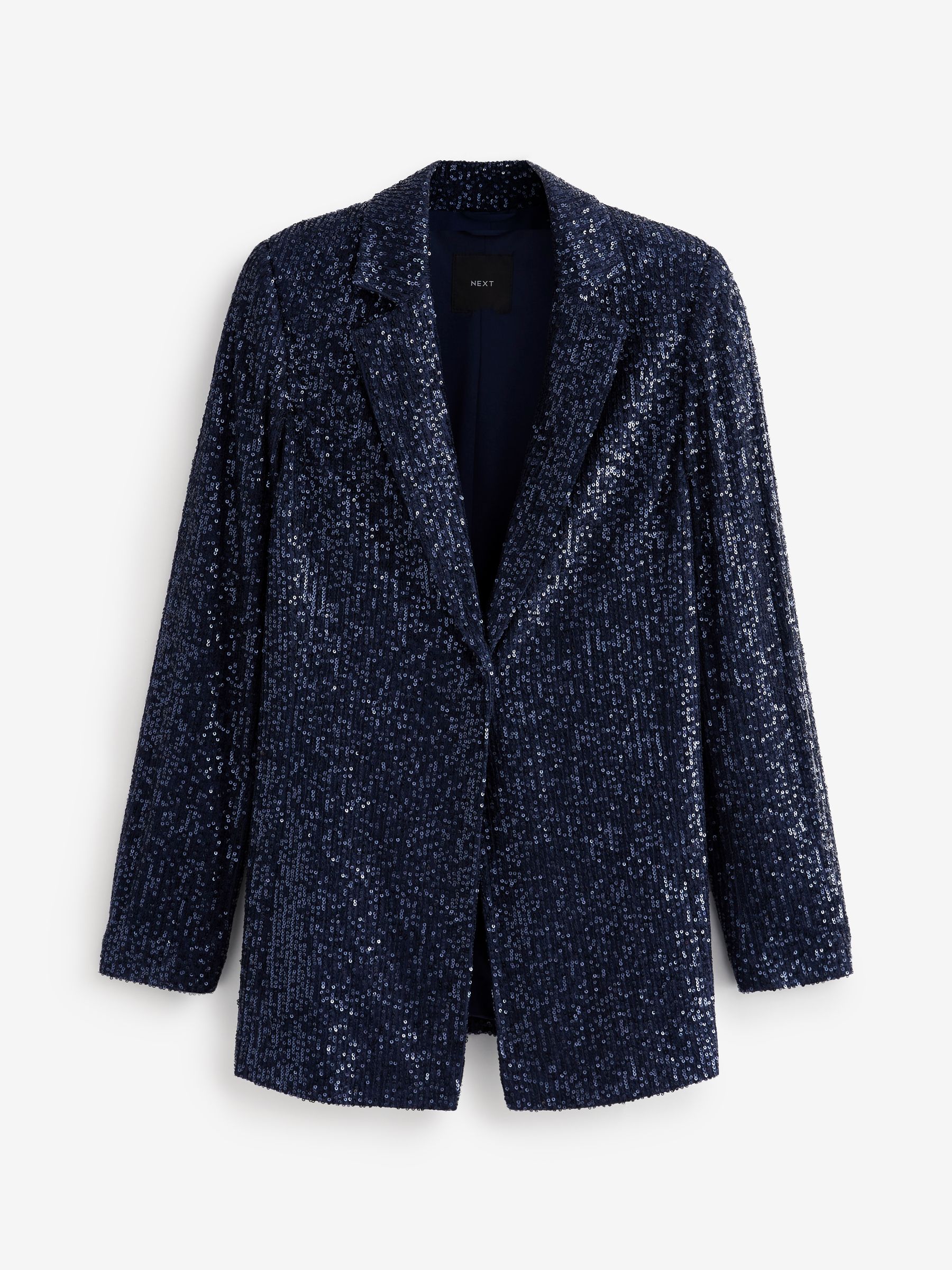 Buy Navy Blue Single Breasted Sequin Blazer from Next Luxembourg