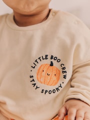 Neutral Pumpkin Cosy Baby 100% Cotton Sweatshirt and Leggings Set (0mths-2yrs) - Image 4 of 11