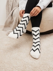 Black/White Cosy Socks 4 Pack - Image 2 of 7