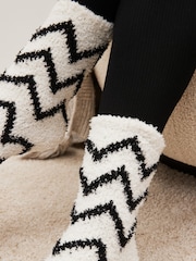 Black/White Cosy Socks 4 Pack - Image 3 of 7