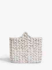 Cream Woven Toilet Roll Slimline Holder and Storage Set - Image 3 of 5