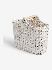 Cream Woven Toilet Roll Slimline Holder and Storage Set - Image 4 of 5