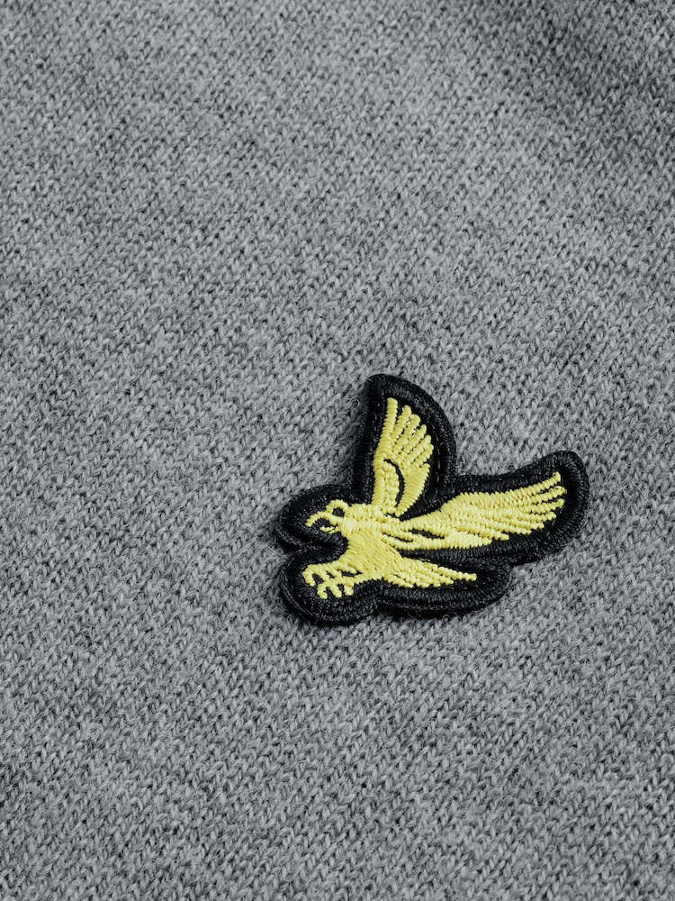 Lyle & Scott Light Grey Crew Neck Cotton Merino Jumper - Image 6 of 6