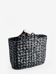 Black Woven Toilet Roll Slimline Holder and Storage Set - Image 3 of 3