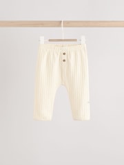 Grey/Cream 100% Cotton Baby Leggings 3 Pack (0mths-2yrs) - Image 3 of 10