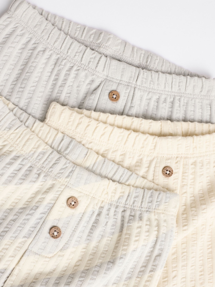 Grey/Cream 100% Cotton Baby Leggings 3 Pack (0mths-2yrs) - Image 8 of 10