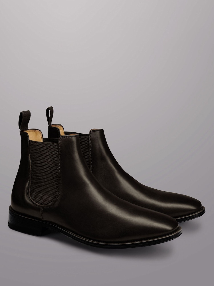 Buy Charles Tyrwhitt Brown Leather Chelsea Boots from Next USA display picture 3