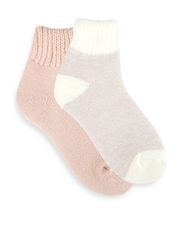 Totes Pink Thermal Cropped Length Socks 2 Pack - Image 3 of 5