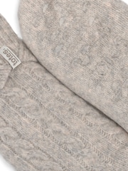 Totes Natural Cable Knit Slipper Socks with Sherpa Lining - Image 5 of 5
