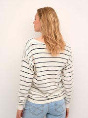 Cream Sillar 100% Cotton V-Neck Pullover Jumper - Image 1 of 6
