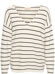 Cream Sillar 100% Cotton V-Neck Pullover Jumper - Image 4 of 6